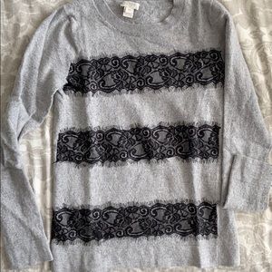 J Crew wool sweater with lace